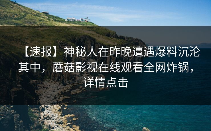 【速报】神秘人在昨晚遭遇爆料沉沦其中，蘑菇影视在线观看全网炸锅，详情点击